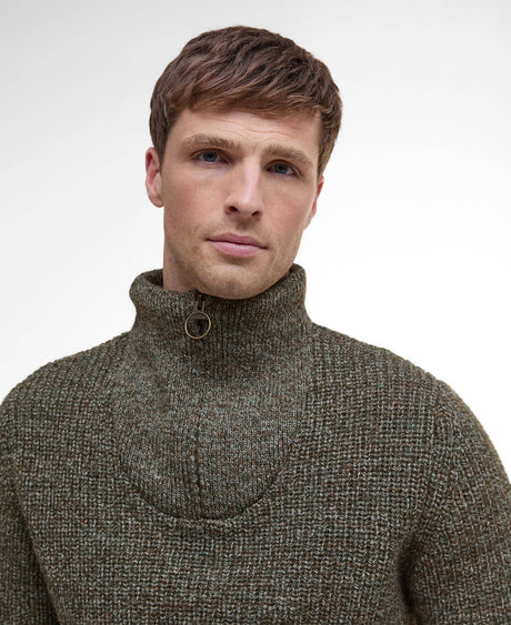Barbour New Tyne Quarter-Zip Jumper Derby Tweed