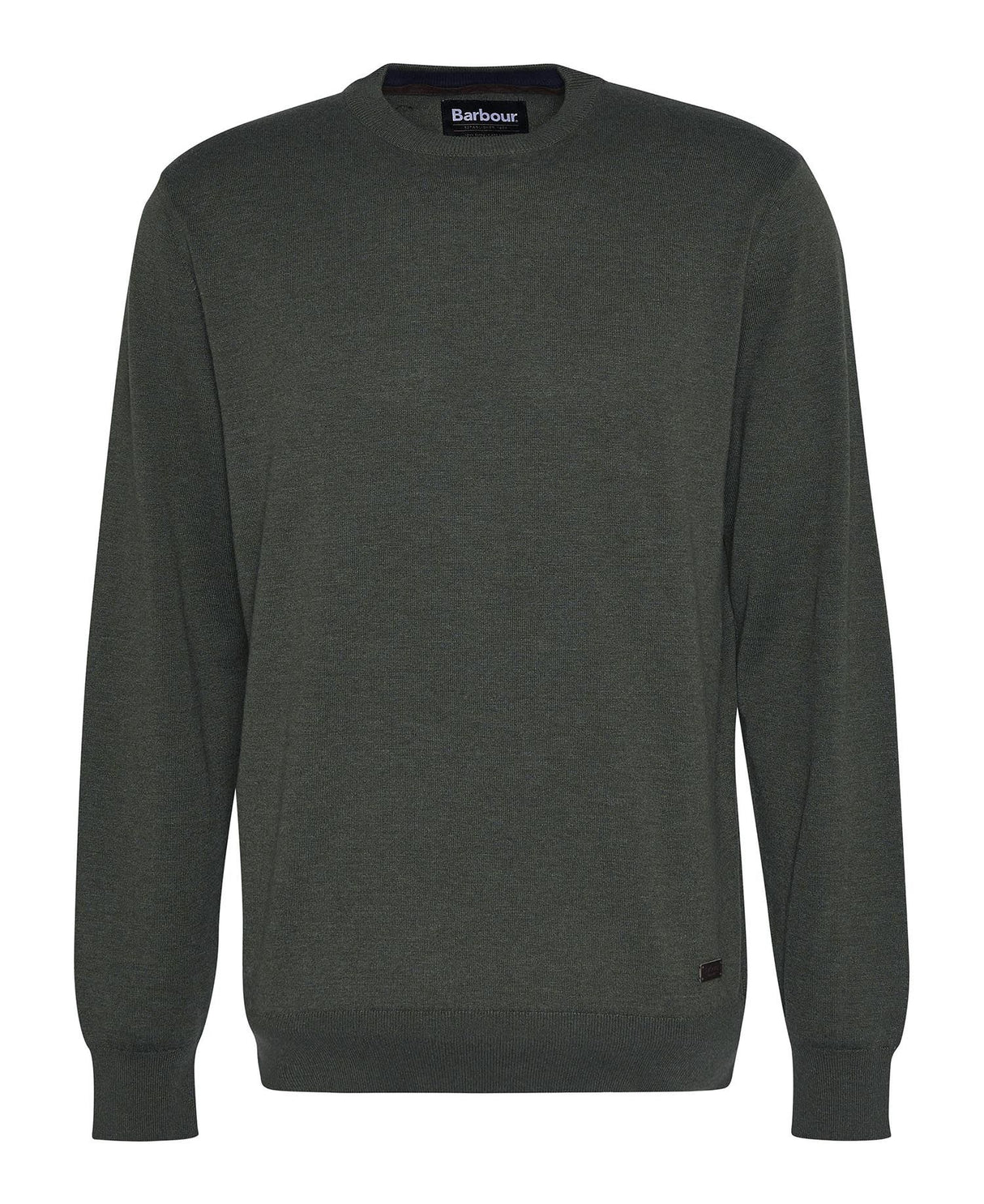 Barbour Bayfield Knitted Crew Jumper, mid olive