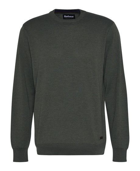 Barbour Bayfield Knitted Crew Jumper, mid olive