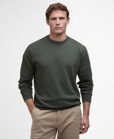 Barbour Bayfield Knitted Crew Jumper, mid olive