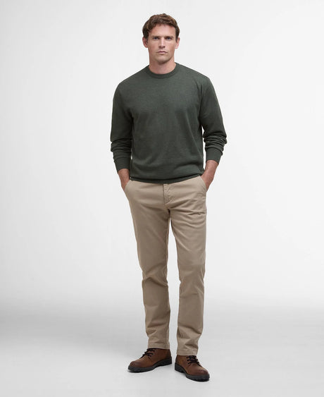 Barbour Bayfield Knitted Crew Jumper, mid olive