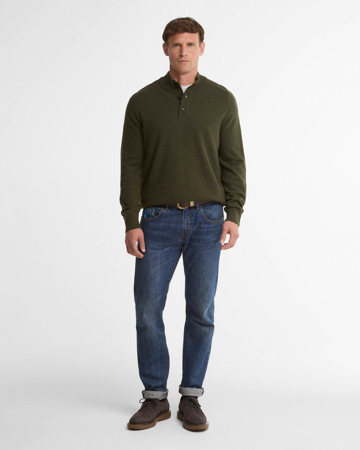 Barbour Briggs Half-Button Jumper Olive