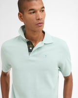 Barbour Tartan Pique Polo Shirt, mint blue