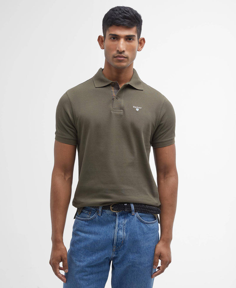 Afbeelding laden in Galerijviewer, Tartan Pique Polo Shirt - Dark Olive
