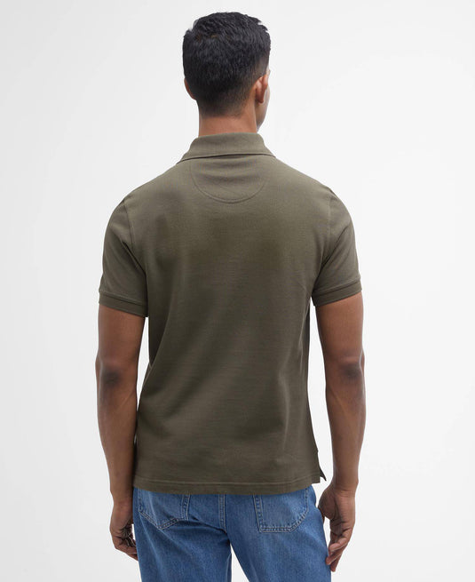 Tartan Pique Polo Shirt - Dark Olive