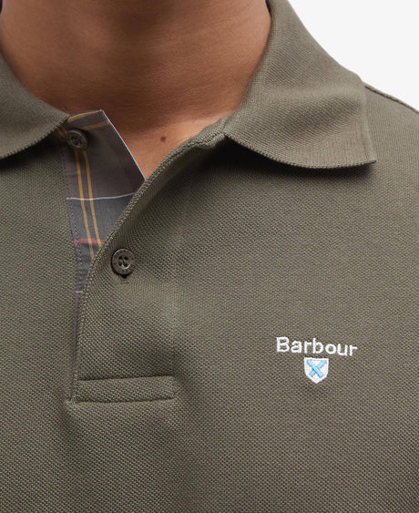 Tartan Pique Polo Shirt - Dark Olive