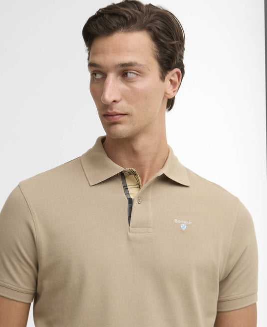 Tartan Pique Polo Shirt - Washed Stone/Dress