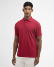 Washed Tartan Tailored Fit Pique Polo - Washed Red