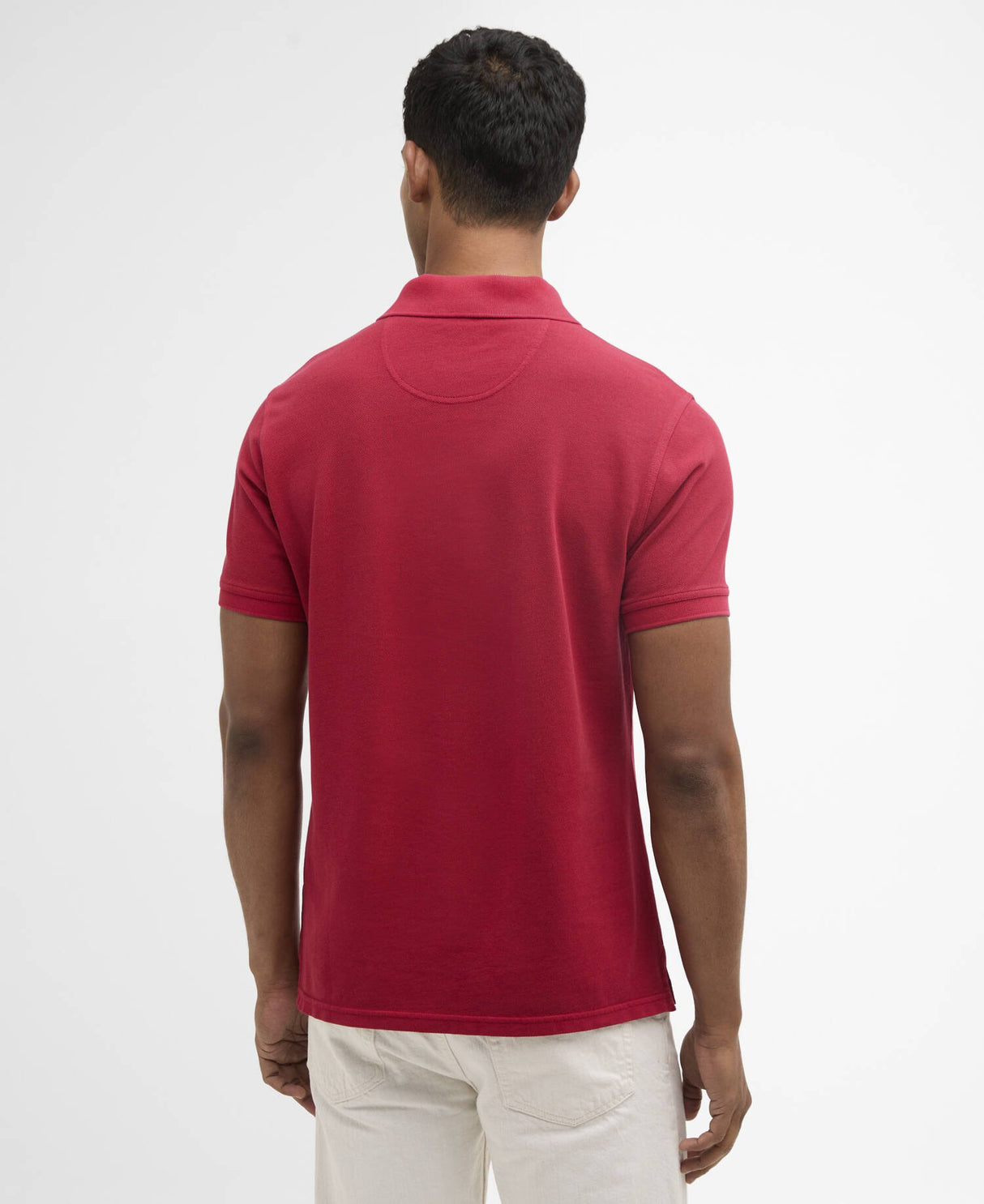Washed Tartan Tailored Fit Pique Polo - Washed Red