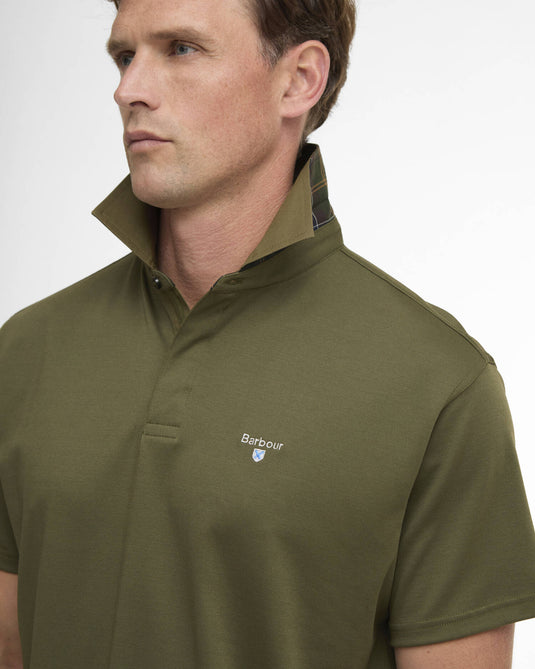 Barbour Haswell Regular Fit Polo Shirt, mid olive