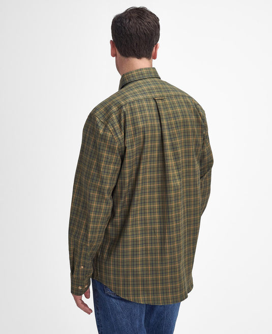 Barbour Sporting Tattersall Regular Shirt, mid olive