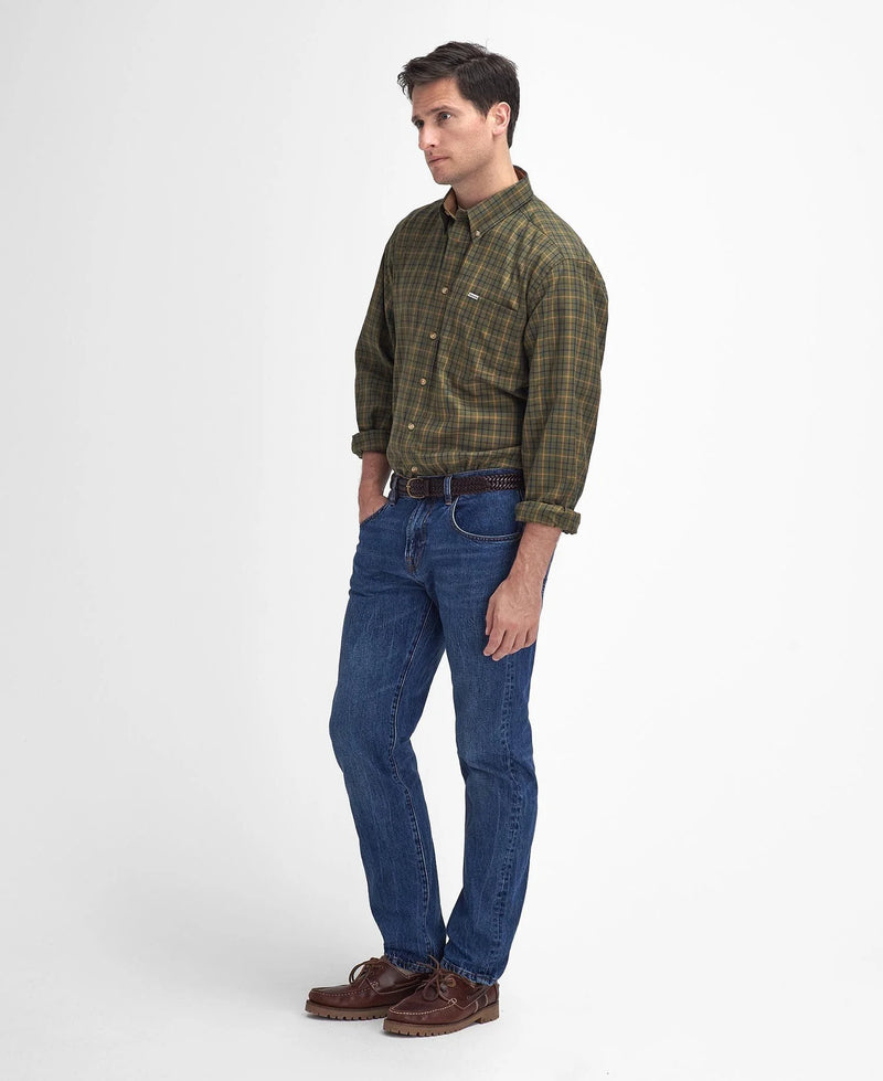 Load image into Gallery viewer, Barbour Sporting Tattersall Regular Shirt, mid olive
