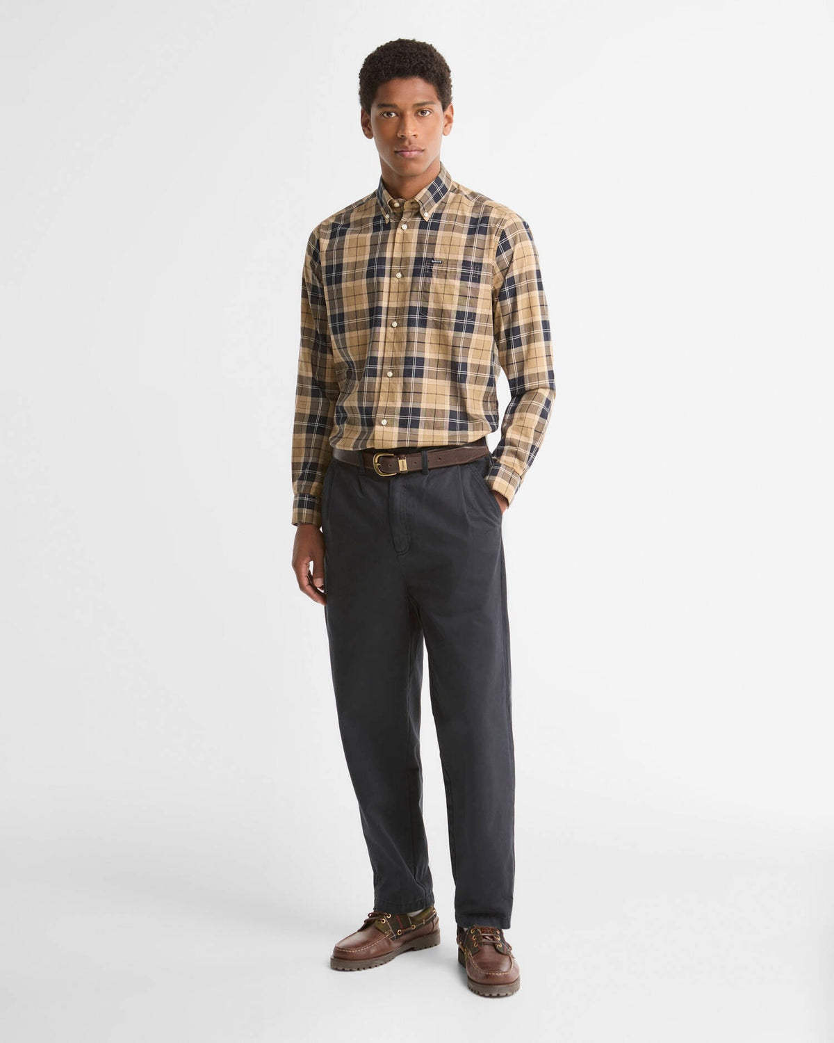 Barbour Wetheram Tailored Long-Sleeved Shirt Birchwood Dress Tartan