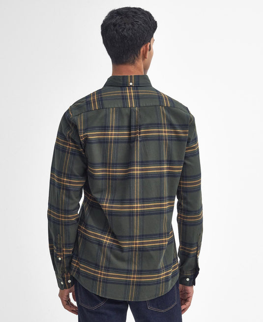 Barbour Portdown Tailored Checked Shirt, olive