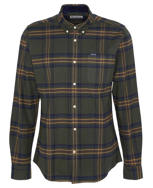 Barbour Portdown Tailored Checked Shirt, olive