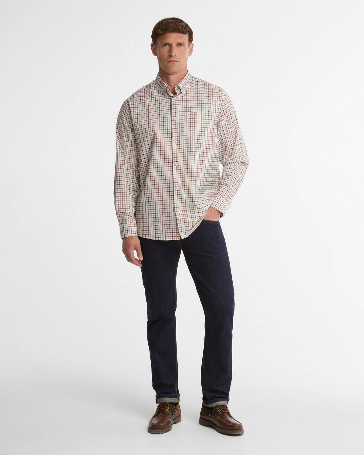 Barbour Preston Regular Long-Sleeved Shirt Dark Bordeaux