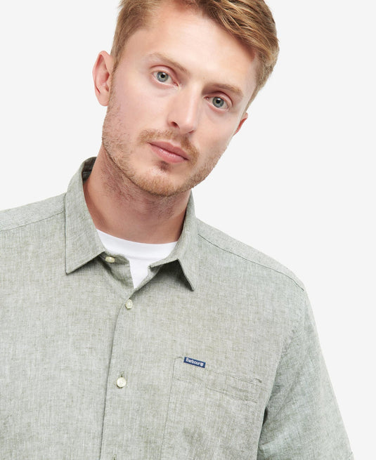 Barbour Nelson S/S Summer Fit Shirt, bleached olive