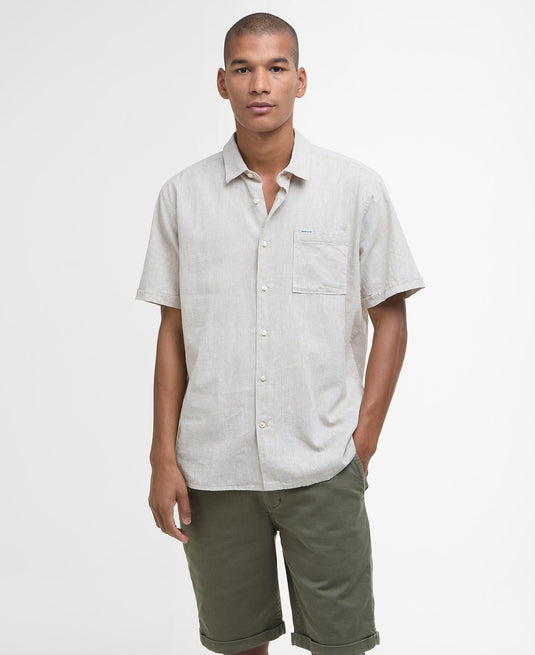 Barbour Nelson SS Summer Fit Shirt, stone