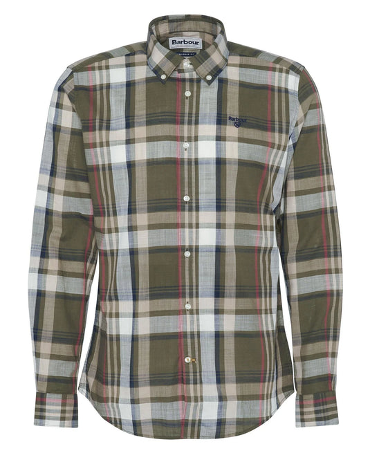 Barbour Kidd Tailored Shirt, dark olive