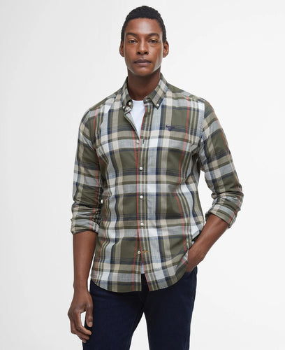 Barbour Kidd Tailored Shirt, dark olive