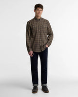 Barbour Panwell Thermo Weave Regular Fit Checked Shirt, camel