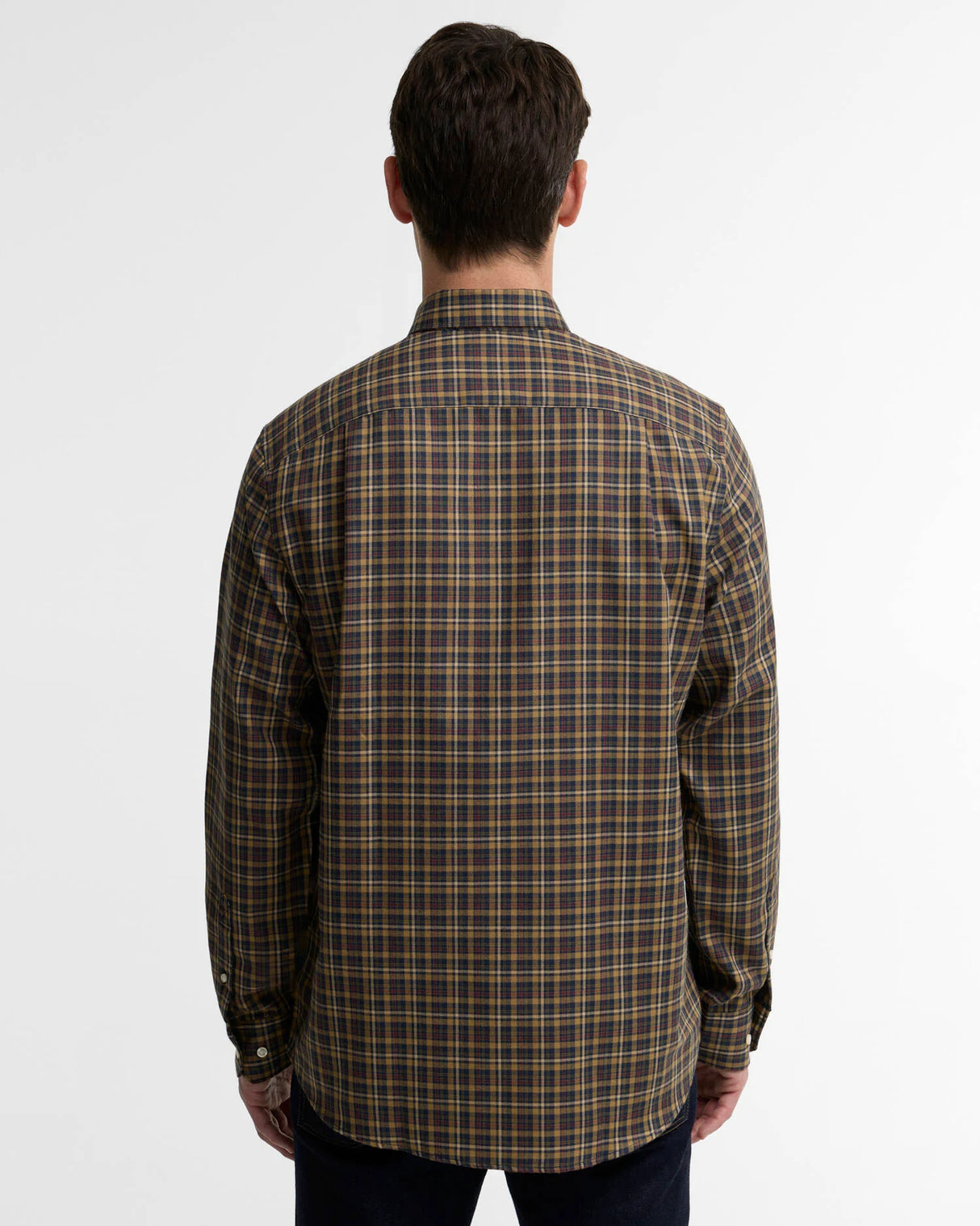Barbour Panwell Thermo Weave Regular Fit Checked Shirt, camel