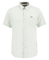 Barbour Linton Linen S/S Tailored Shirt, mint blue