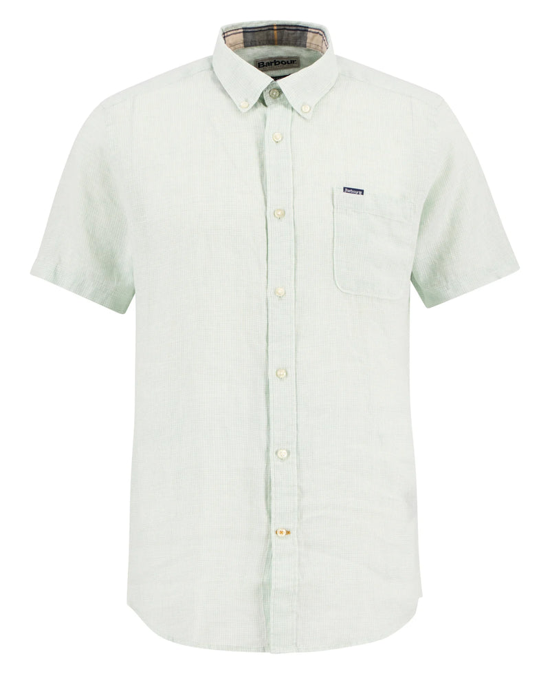 Afbeelding laden in Galerijviewer, Barbour Linton Linen S/S Tailored Shirt, mint blue
