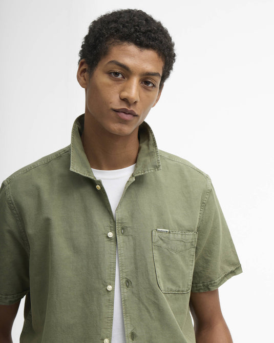 Barbour Landkey Overdyed Regular Shirt, olive