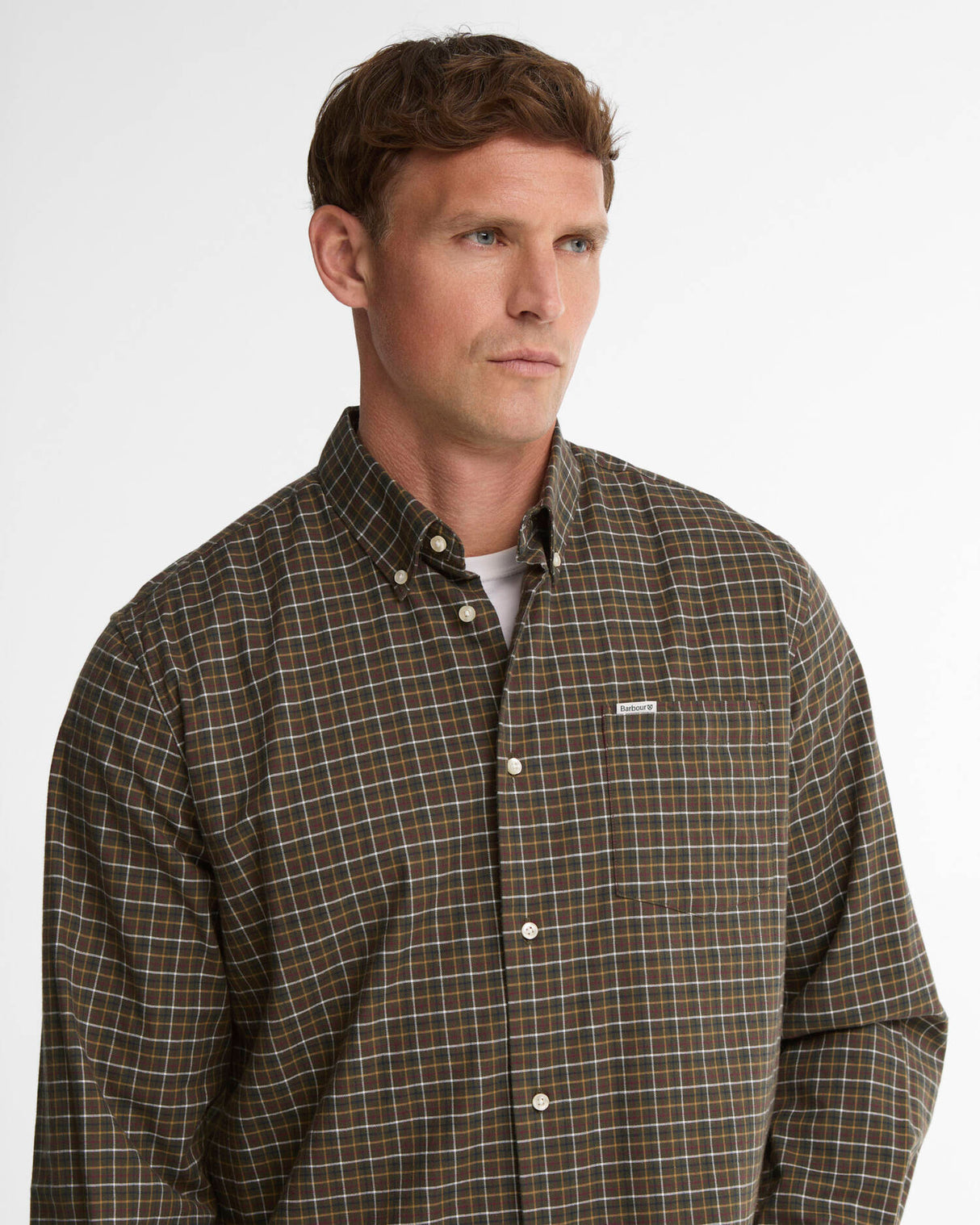 Barbour Alderwood Regular Fit Tattersall Shirt, olive