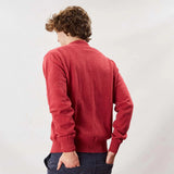 Osborne Knitwear, lamswollen herentrui ronde hals, rouge