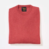 Osborne Knitwear, lamswollen herentrui ronde hals, rouge