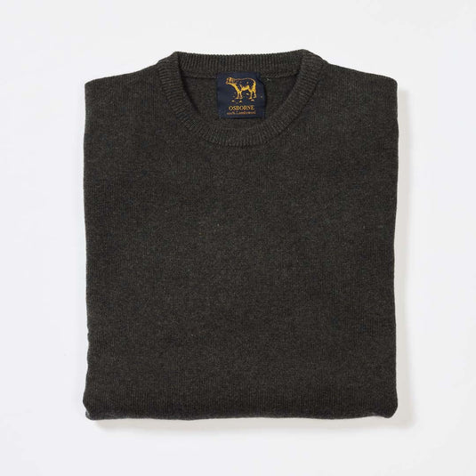 Osborne Knitwear, lamswollen kabeltrui heren, seaweed
