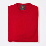 Osborne Knitwear, lamswollen herentrui ronde hals, tartan scarlet