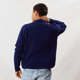Osborne Knitwear, lamswollen kabeltrui heren, regatta