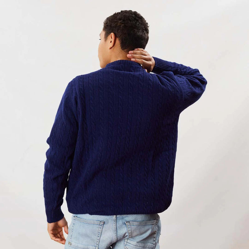 Afbeelding laden in Galerijviewer, Osborne Knitwear, lamswollen kabeltrui heren, regatta
