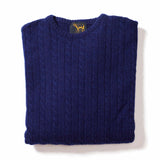 Osborne Knitwear, lamswollen kabeltrui heren, seaweed