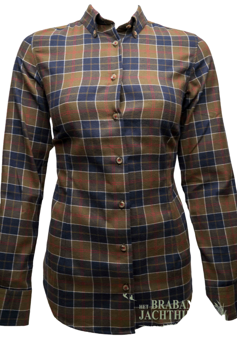 Load image into Gallery viewer, Foresta Blouse Olive geruit - Het Brabants Jachthuis
