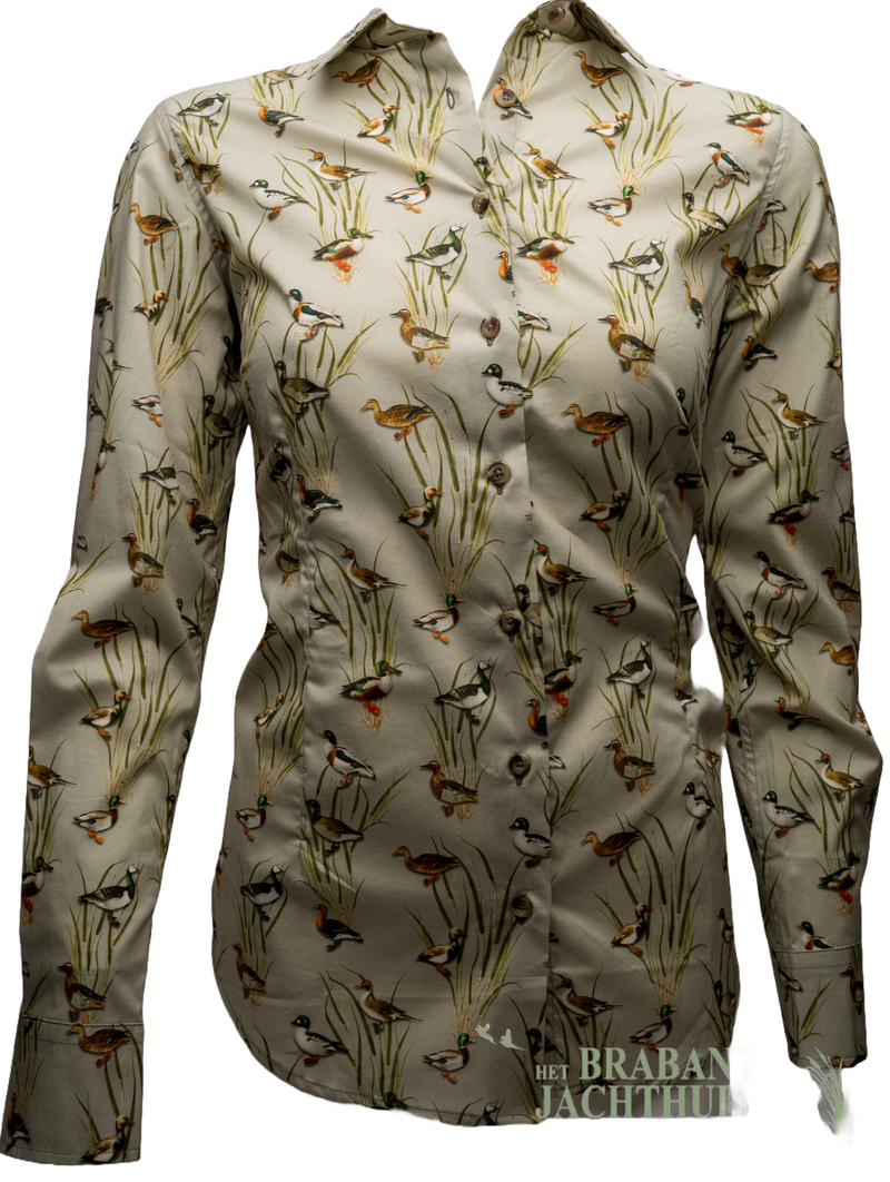 Afbeelding laden in Galerijviewer, Foresta Blouse groen m. Eenden - Het Brabants Jachthuis
