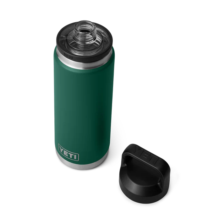 Yeti Rambler Bottle met Chug Cap, 26 oz/769 ml, black forest green
