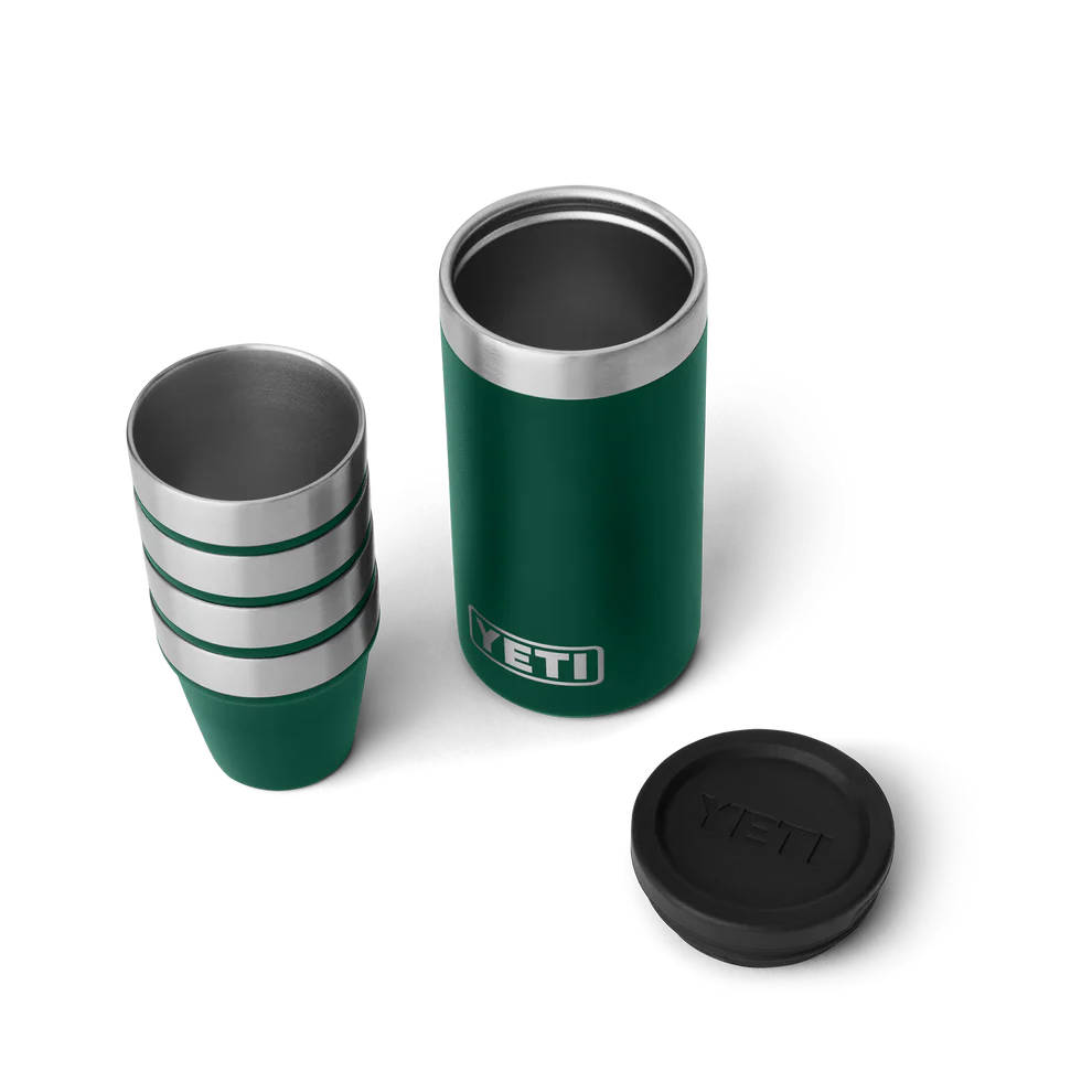 Yeti Shot Glasses & Case, black forest green