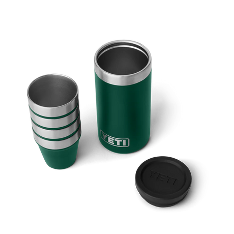 Yeti Shot Glasses & Case, black forest green