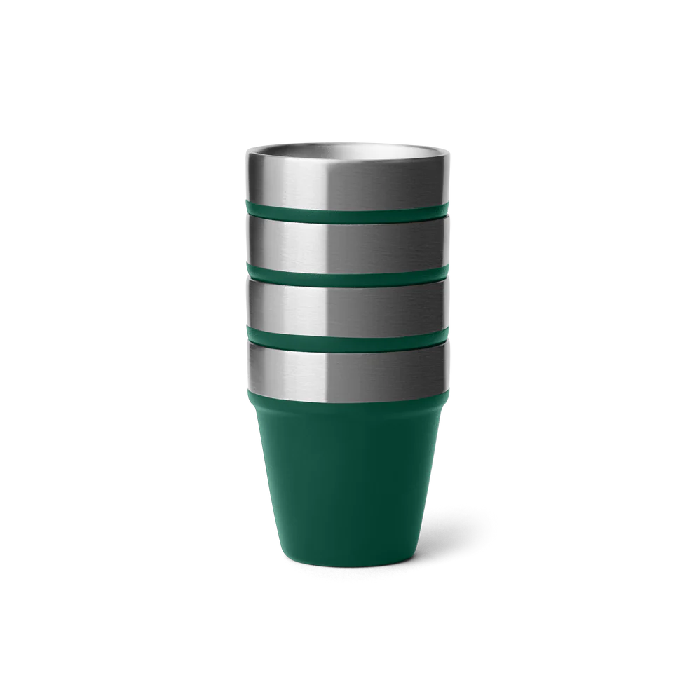Yeti Shot Glasses & Case, black forest green