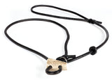 Sliplijn Rondleder  6 mm met stop  in 120 of 150 cm