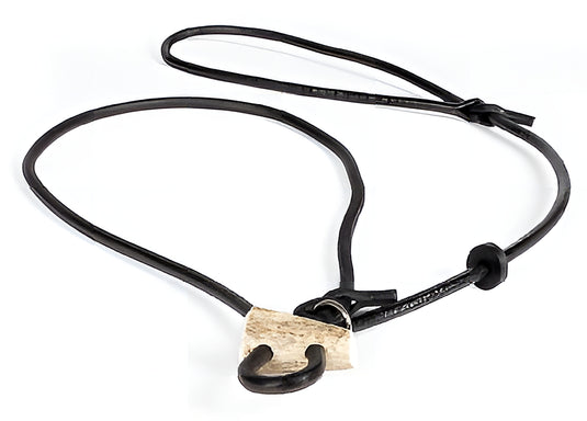 Sliplijn Rondleder  6 mm met stop  in 120 of 150 cm