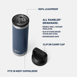 Yeti Rambler met commutercap, reisfles, 12 oz/355 ml, stag red