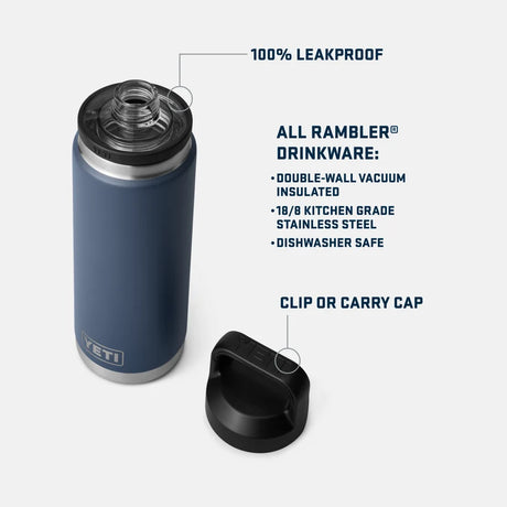 Yeti Rambler Bottle met Chug Cap, 26 oz/769 ml, stag red