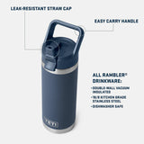Yeti Rambler Straw Bottle, 18 oz/532 ml, royal blue