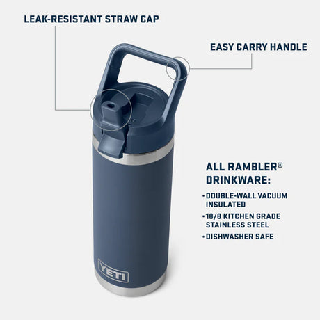 Yeti Rambler Straw Bottle, 18 oz/532 ml, royal blue