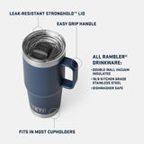 Yeti Rambler met stronghold deksel, reismok, 20 oz/591 ml, rescue red